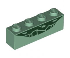 Brick 1 x 4 with Dark Green Reptile Scale Pattern