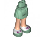 Mini Doll, Legs with Hips and Skirt, Light Nougat Legs and Sand Green and White Shoes with Laces Pattern