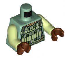 Torso LotR Armor with Gold and Light Green Scales Pattern / Yellowish Green Arms / Reddish Brown Hands