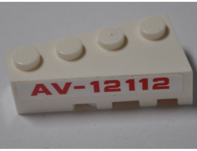 Wedge 4 x 2 Left with Red 'AV-12112' Pattern (Sticker) - Set 76049