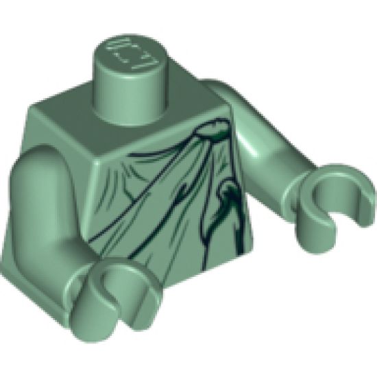 Torso Female Black and Dark Green Robe Pattern (Lady Liberty) / Sand Green Arms / Sand Green Hands