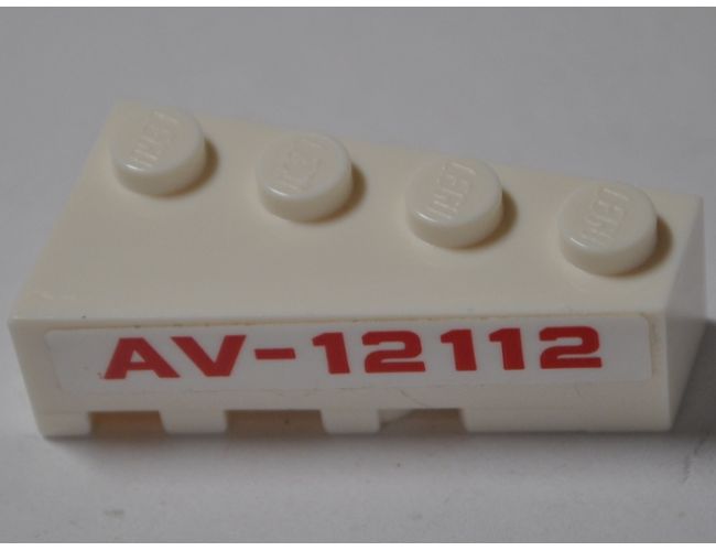 Wedge 4 x 2 Right with Red 'AV-12112' Pattern (Sticker) - Set 76049