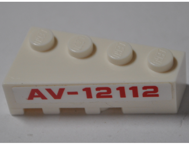 Wedge 4 x 2 Right with Red 'AV-12112' Pattern (Sticker) - Set 76049
