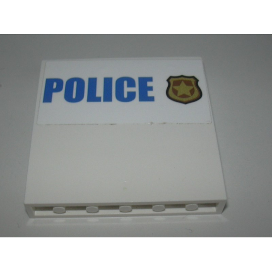 Panel 1 x 6 x 5 with Blue 'POLICE' on White Background and Gold Police Badge Pattern (Sticker) - Set 60139