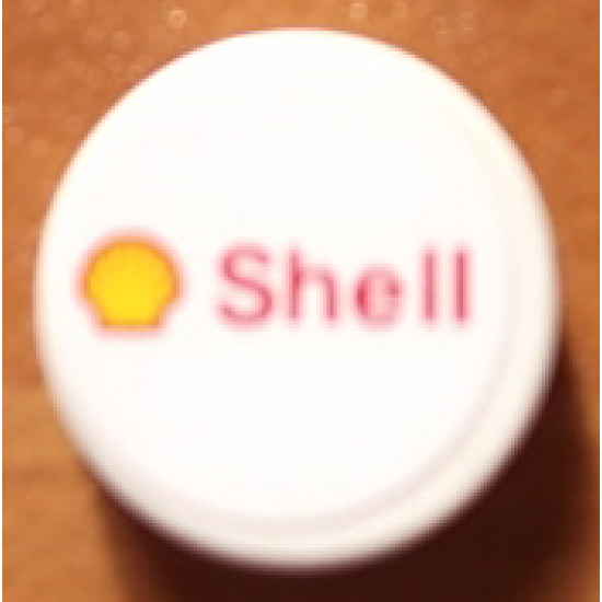 Tile, Round 2 x 2 with Shell Logo Pattern (Sticker) - Set 8144