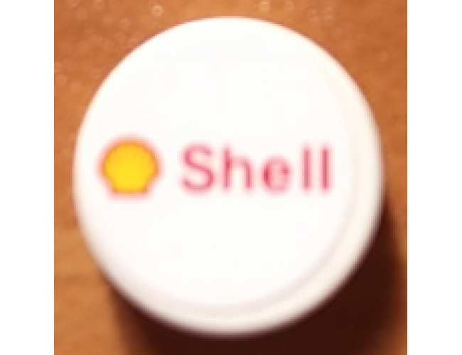 Tile, Round 2 x 2 with Shell Logo Pattern (Sticker) - Set 8144