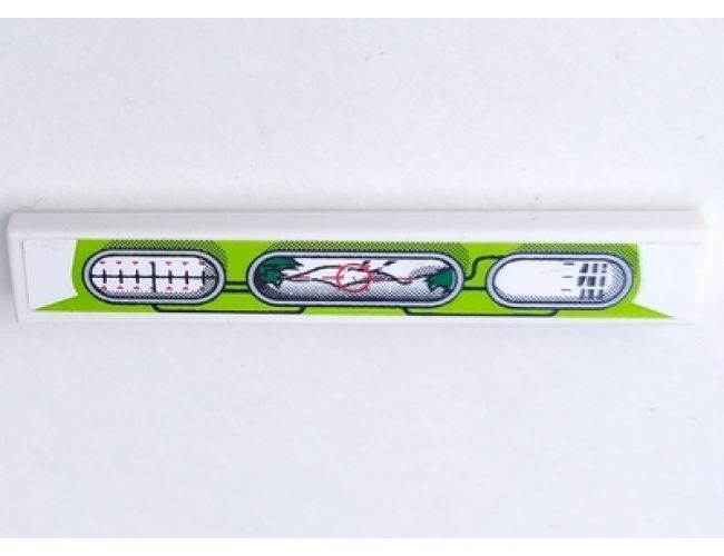 Tile 1 x 6 with Three Displays on Lime Background Pattern (Sticker) - Set 8863