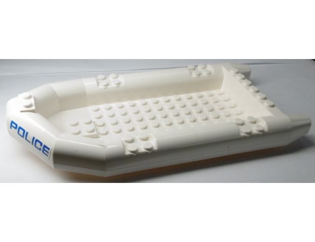 Boat Rubber Raft, Large with 'POLICE' Pattern on Both Sides (Stickers) - Set 60045