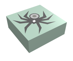 Tile 1 x 1 with HP Black Spider Pattern