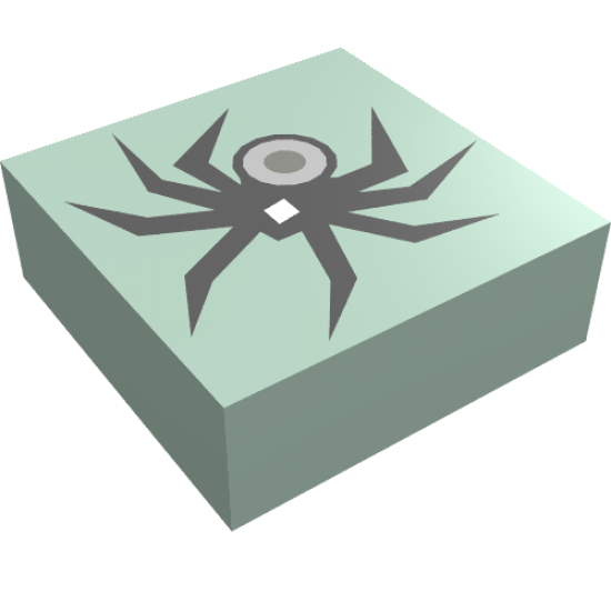 Tile 1 x 1 with HP Black Spider Pattern