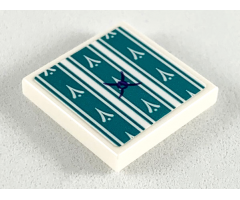 Tile 2 x 2 with Dark Turquoise Seat Cushion Pattern (Sticker) - Set 41164
