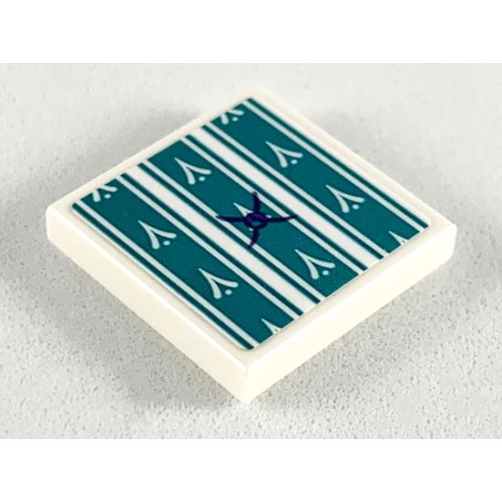 Tile 2 x 2 with Dark Turquoise Seat Cushion Pattern (Sticker) - Set 41164