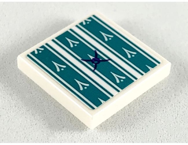 Tile 2 x 2 with Dark Turquoise Seat Cushion Pattern (Sticker) - Set 41164