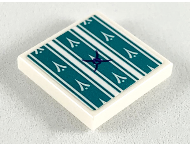 Tile 2 x 2 with Dark Turquoise Seat Cushion Pattern (Sticker) - Set 41164