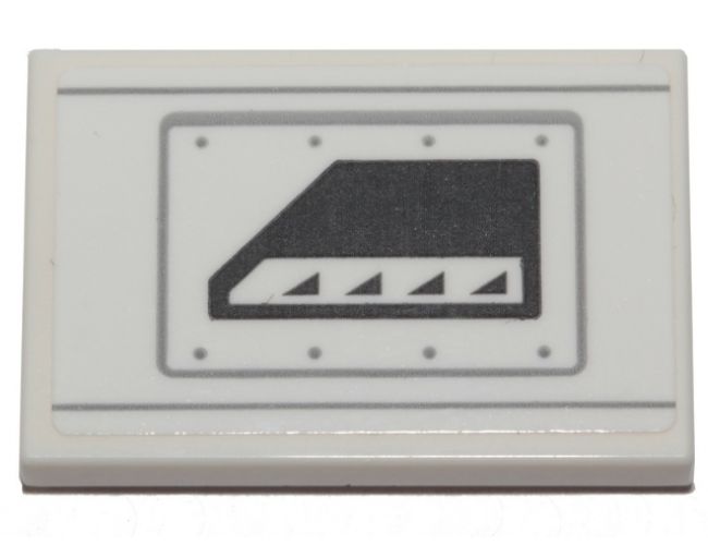 Tile 2 x 3 with Dark Bluish Gray SW A-Wing Hull Plate Pattern (Sticker) - Set 75248