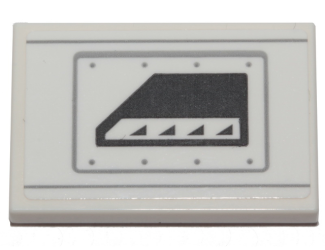 Tile 2 x 3 with Dark Bluish Gray SW A-Wing Hull Plate Pattern (Sticker) - Set 75248
