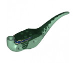 Animal, Body Part Dinosaur Middle Raptor with Dark Green Top with Tan and Dark Blue Stripes Pattern