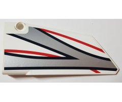 Technic, Panel Fairing #17 Large Smooth, Side A with Black, Red and Silver Stripes Pattern (Sticker) - Set 42000