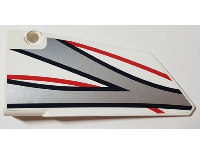 Technic, Panel Fairing #17 Large Smooth, Side A with Black, Red and Silver Stripes Pattern (Sticker) - Set 42000