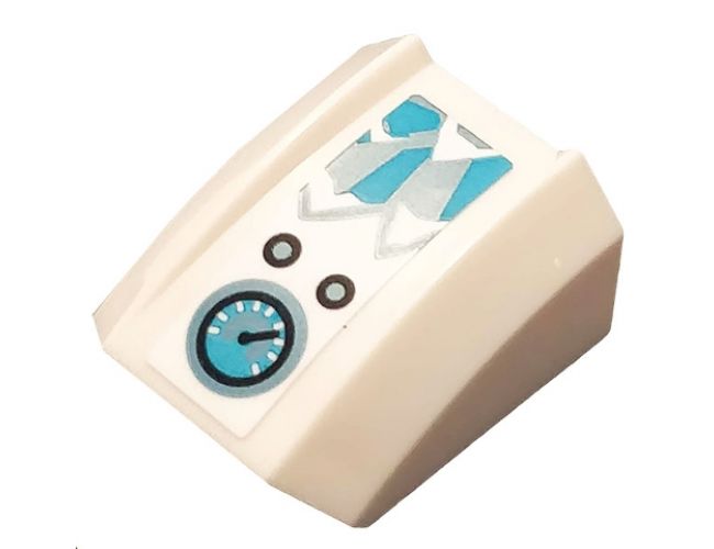 Slope, Curved 2 x 2 Lip with Ice, Buttons and Gauge Pattern (Sticker) - Set 70667