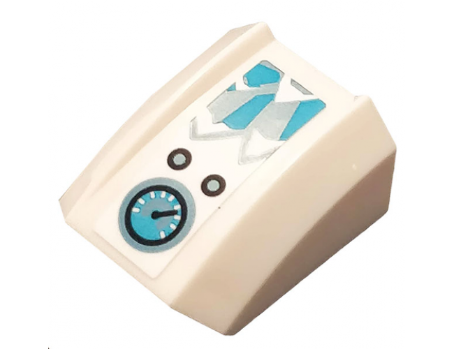 Slope, Curved 2 x 2 Lip with Ice, Buttons and Gauge Pattern (Sticker) - Set 70667