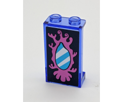 Panel 1 x 2 x 3 with Side Supports - Hollow Studs with Mirror Pattern (Sticker) - Set 41145