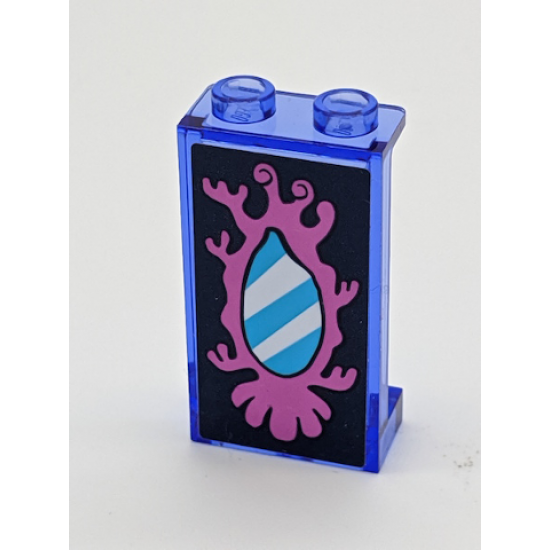 Panel 1 x 2 x 3 with Side Supports - Hollow Studs with Mirror Pattern (Sticker) - Set 41145