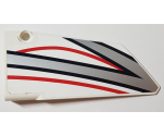 Technic, Panel Fairing #17 Large Smooth, Side A with Black, Red and Silver Stripes Pattern (Sticker) - Set 42000