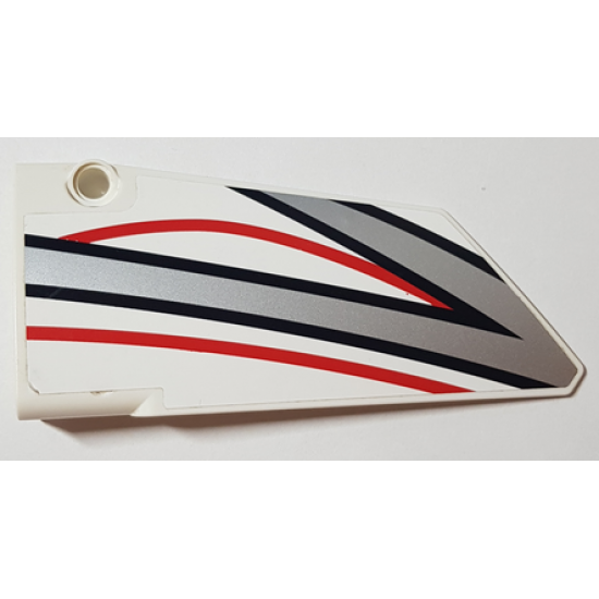 Technic, Panel Fairing #17 Large Smooth, Side A with Black, Red and Silver Stripes Pattern (Sticker) - Set 42000