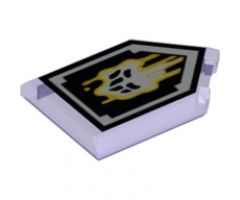 Tile, Modified 2 x 3 Pentagonal with Nexo Forbidden Power Shield Pattern - Malicious Melting
