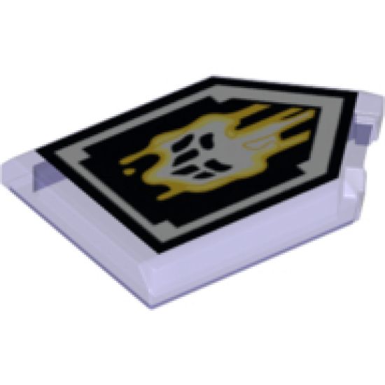 Tile, Modified 2 x 3 Pentagonal with Nexo Forbidden Power Shield Pattern - Malicious Melting