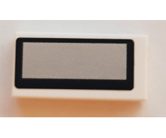 Tile 1 x 2 with Vehicle Mirror Black Border and Rounded Corners Pattern (Sticker) - Set 42000