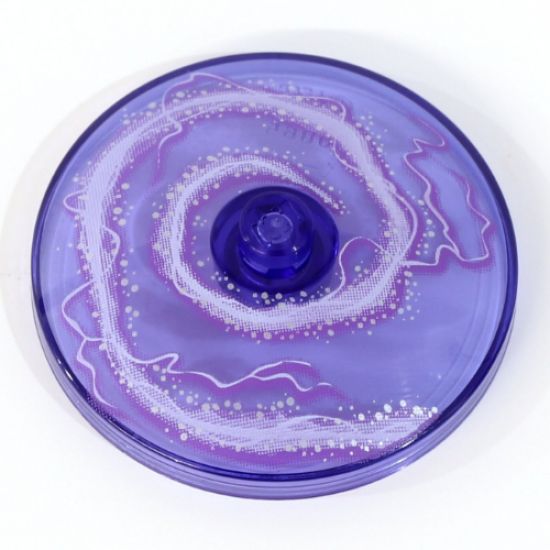 Dish 4 x 4 Inverted (Radar) with Solid Stud with White Electrical Spiral Pattern