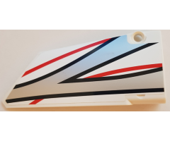 Technic, Panel Fairing #18 Large Smooth, Side B with Black, Red and Silver Stripes Pattern (Sticker) - Set 42000