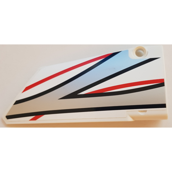 Technic, Panel Fairing #18 Large Smooth, Side B with Black, Red and Silver Stripes Pattern (Sticker) - Set 42000