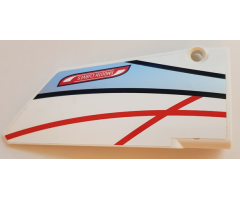 Technic, Panel Fairing #18 Large Smooth, Side B with 'SMOOTH CURVES', Black, Red and Silver Stripes Pattern (Sticker) - Set 42000