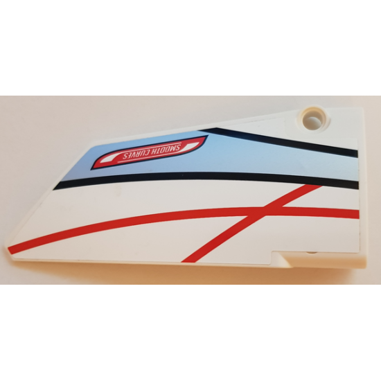 Technic, Panel Fairing #18 Large Smooth, Side B with 'SMOOTH CURVES', Black, Red and Silver Stripes Pattern (Sticker) - Set 42000