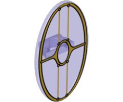 Minifigure, Shield Oval with SW Gungan Patrol Shield without Dark Pink Glow in Center Pattern