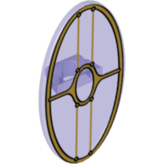 Minifigure, Shield Oval with SW Gungan Patrol Shield without Dark Pink Glow in Center Pattern