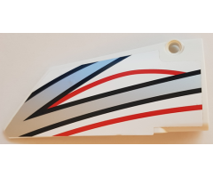 Technic, Panel Fairing #18 Large Smooth, Side B with Black, Red and Silver Stripes Pattern (Sticker) - Set 42000