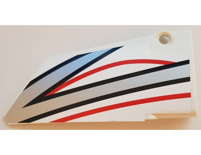 Technic, Panel Fairing #18 Large Smooth, Side B with Black, Red and Silver Stripes Pattern (Sticker) - Set 42000