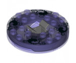 Turntable 6 x 6 x 1 1/3 Round Base with Trans-Purple Top and Black and White Pattern (Ninjago Spinner)