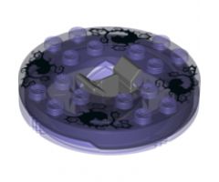 Turntable 6 x 6 x 1 1/3 Round Base with Trans-Purple Top and Black and White Pattern (Ninjago Spinner)