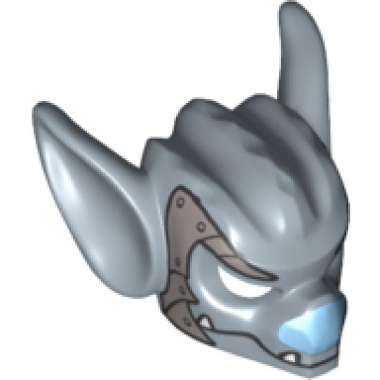 Minifigure, Headgear Mask Bat with Fangs and Silver Scaled Armor Pattern