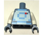 Torso Pixelated Bright Light Blue and White Spacesuit Pattern / White Arms / Sand Blue Hands