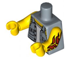 Torso Shirt Torn Off Sleeves, Buttons on Pockets, Jolly Roger Back Pattern / Yellow Arm Left with Tattoo / Yellow Arm Right / Yellow Hands