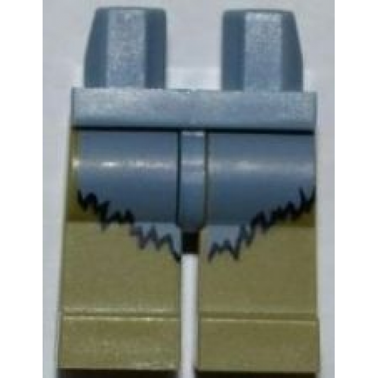 Hips and Olive Green Legs with Sand Blue Fur Pattern