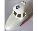 Aircraft Fuselage Curved Forward 6 x 10 with 5 Window Panes with Coast Guard Logo on Top and Blue Stripe on Orange Triangle with '01' Pattern on Both Sides (Stickers) - Set 60164