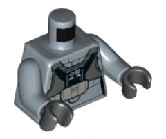Torso SW Rebel A-wing Pilot with Dark Gray Vest and Black Front Panel with Breathing Apparatus Pattern / Sand Blue Arms / Black Hands