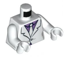 Torso Suit, Medium Lavender Shirt, White Tie Pattern / White Arms / White Hands